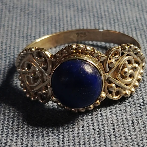 🔥NWT--LAPIS LAZULI. HEARTS ON THE SHOULDERS, STERLING SILVER. SIZE- 10